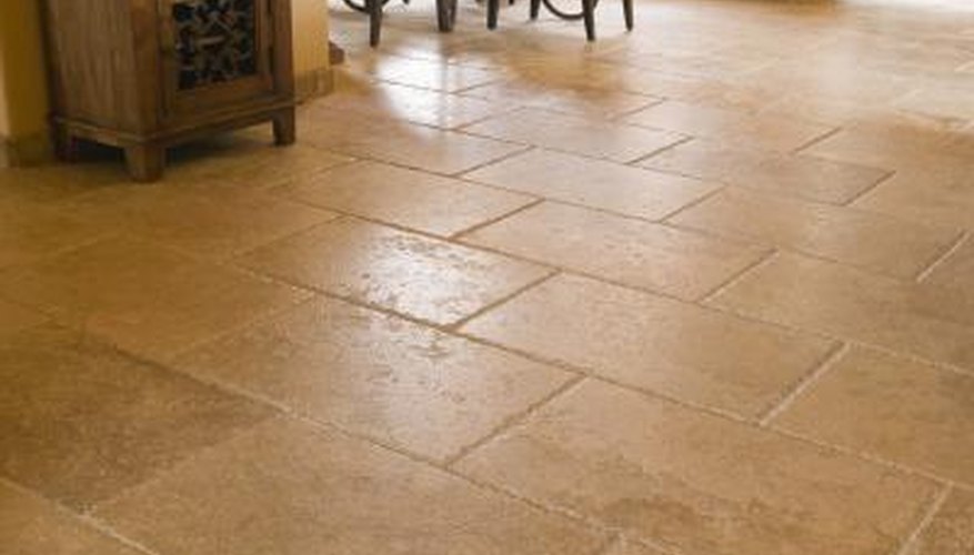 Stone floor tiles are especially susceptible to scratching because of heavy foot traffic.