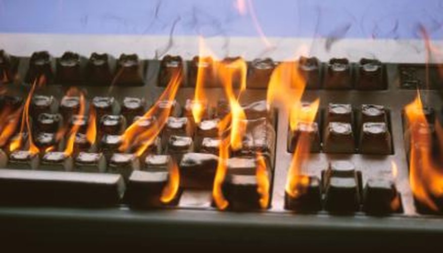 Plastic keyboards will burn after application of high heat.