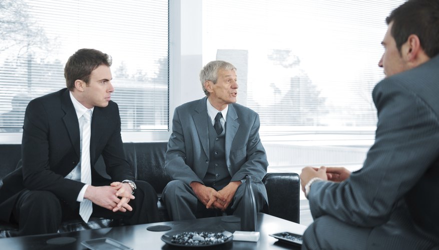 Business executives having a discussion.