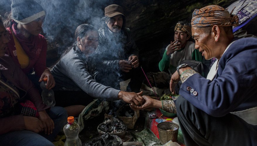 A shaman leads a ceremony in Java, Indonesia