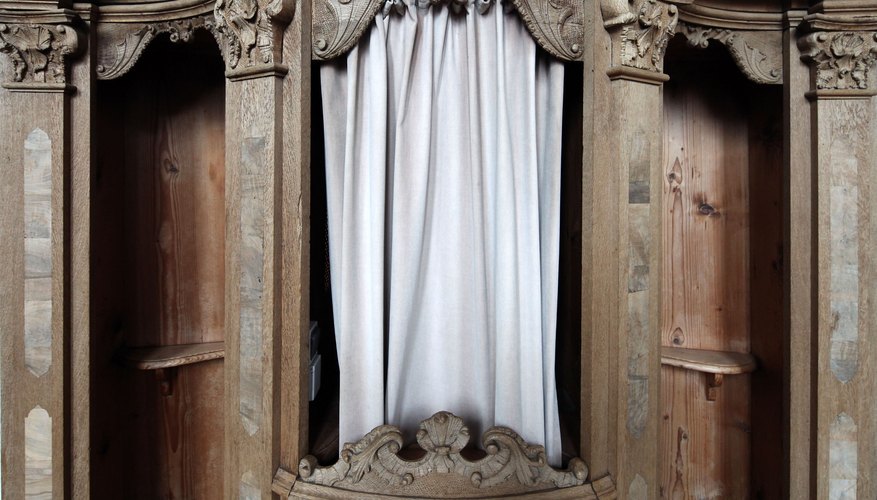 Reconciliation, the Penance sacrament, begins in a Catholic confessional