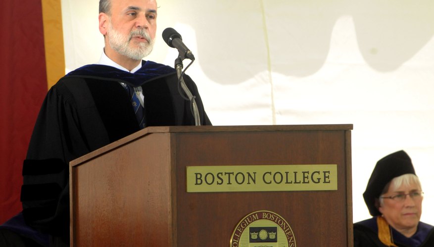 Fed Chairman, Ben Bernanke, gives a commencement address at Boston College in 2009