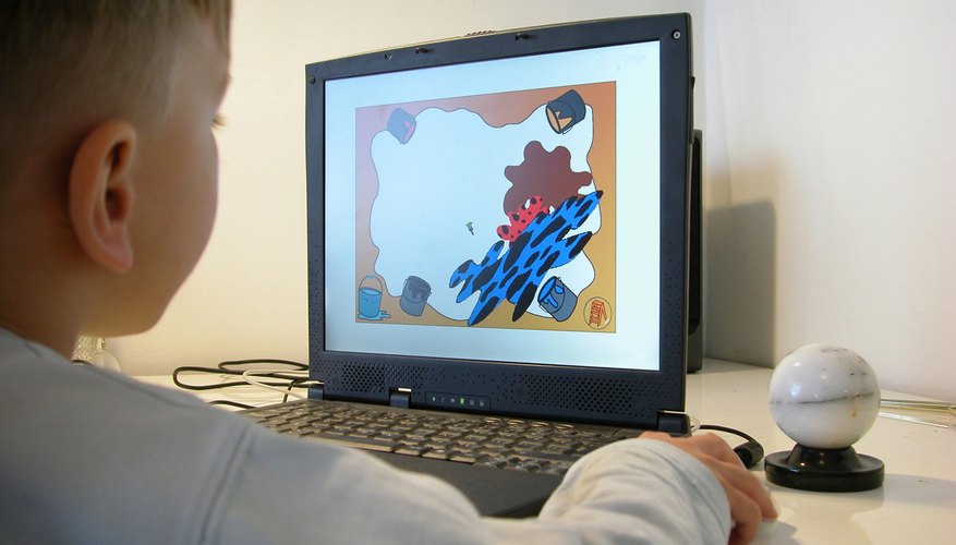 Adobe Flash files can include games for children.