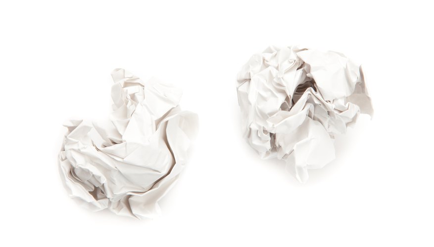 Crumpled up paper.