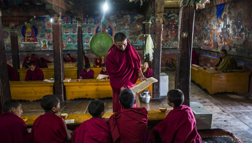 Monks' monastic responsibilities include cleaning, cooking and teaching.