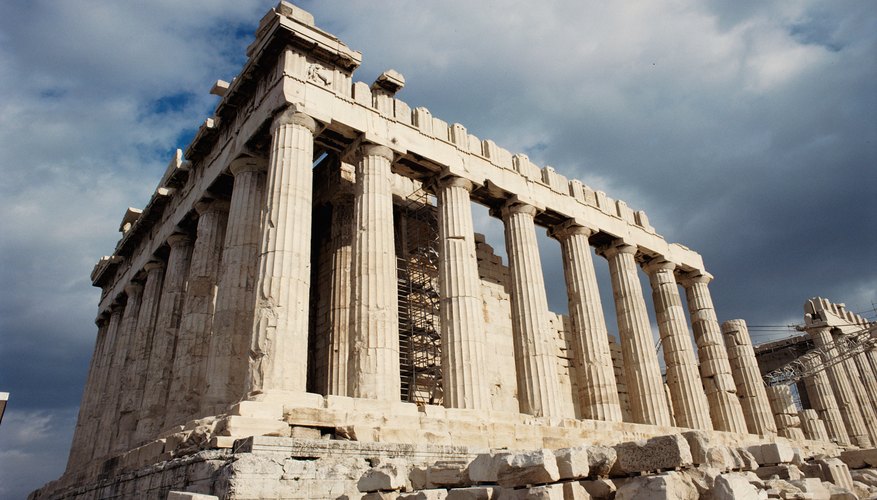 The Greeks used limestone blocks in temples and monuments.