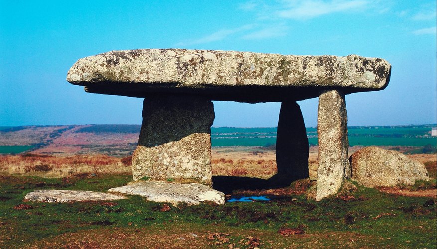 Dolmens, once covered with earth, are ancient Celtic grave sites.
