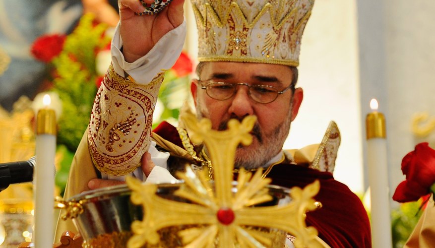 Armenian priests conduct the