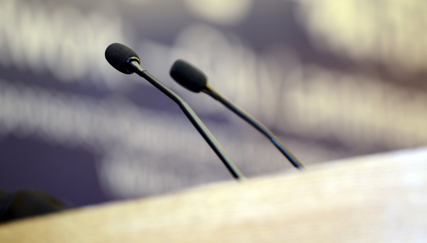 Microphone at a podium