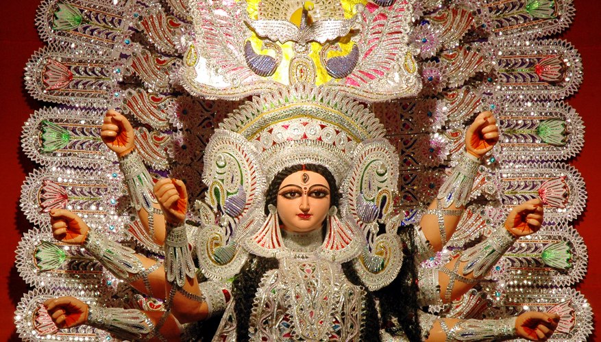 During pooja rituals, Hindus worship an image of the god.