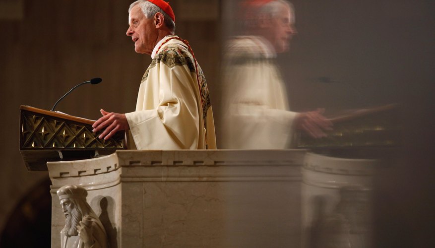 Clergy, such this archbishop, give a homily sermon in funeral services.