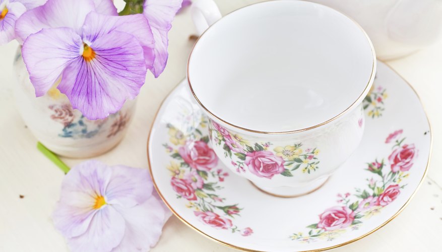 China teacup with flowers.