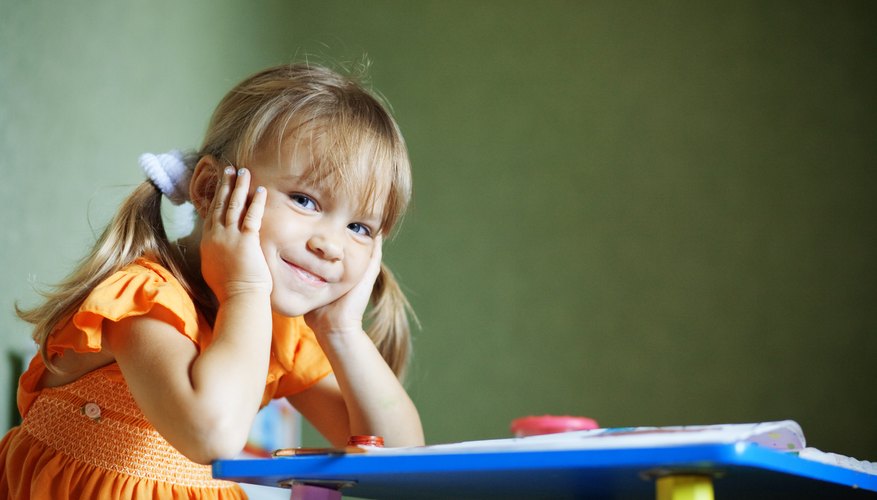 Young preschooler in classroom