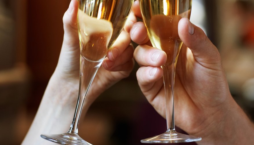Guests share a toast.