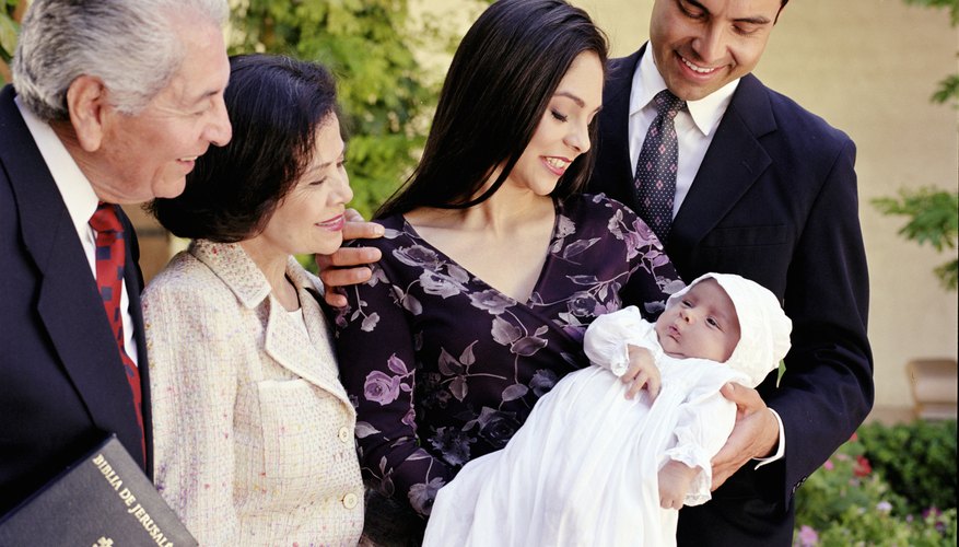 Family with baby at Christening