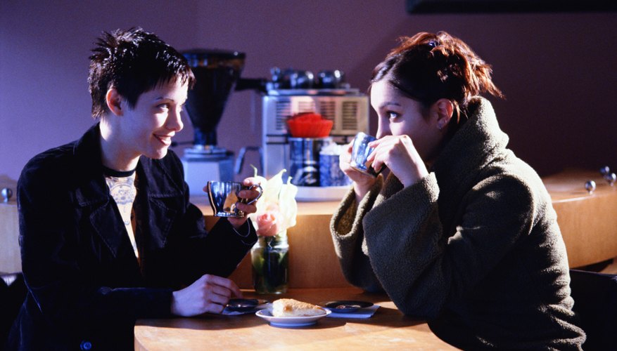 Talking to someone in a coffeehouse makes for a low-pressure situation.