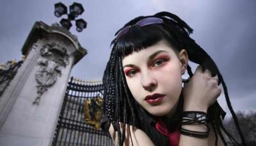 Goths often wear white foundation with heavy black eye make-up.