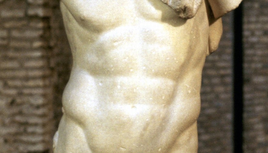Greek statues highlighted the musculature and grace of the male form.