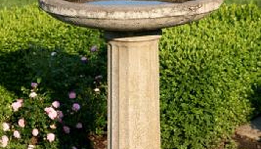 Protect your birdbath from the elements by waterproofing its surface.