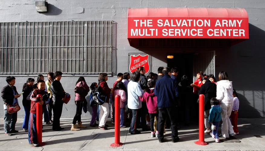 Line outside a Salvation Army store