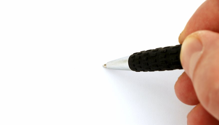 Student writing an essay.