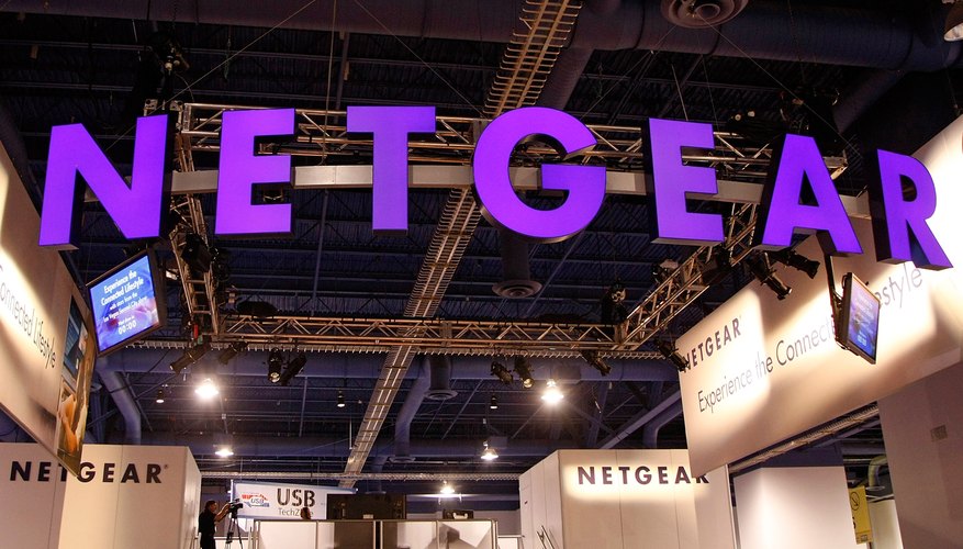 Netgear routers feature a label with useful information about the device on the side.