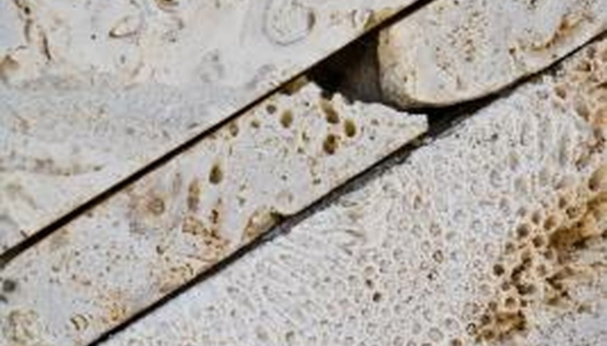 Limestone is a sedimentary rock used for building materials and flooring.
