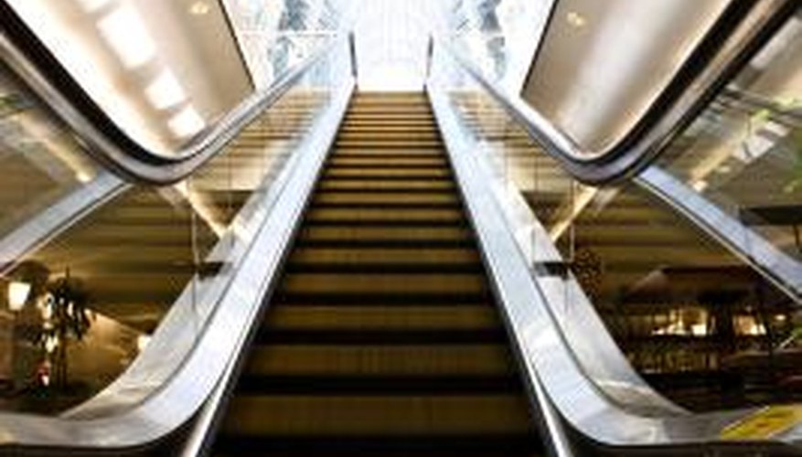Escalators make exploring a huge shopping mall easy.