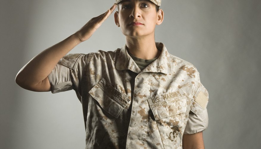Keep your back straight when saluting.