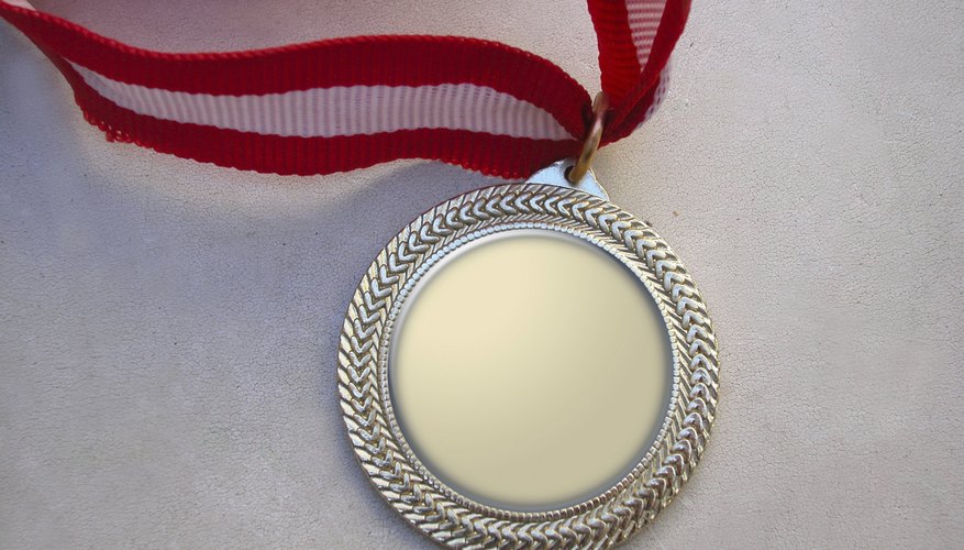 Award medal laying on table