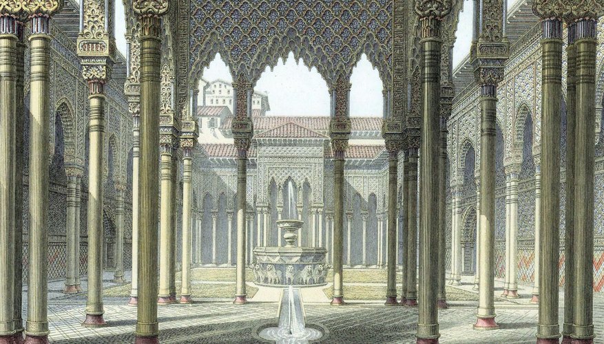 The Alhambra, in Muslim Spain, was built in 889.
