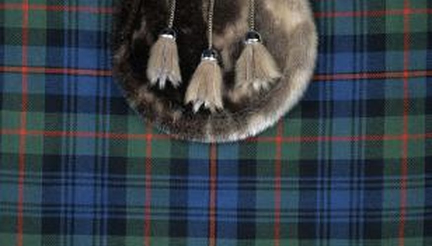 The sporran is worn on the front of the kilt.