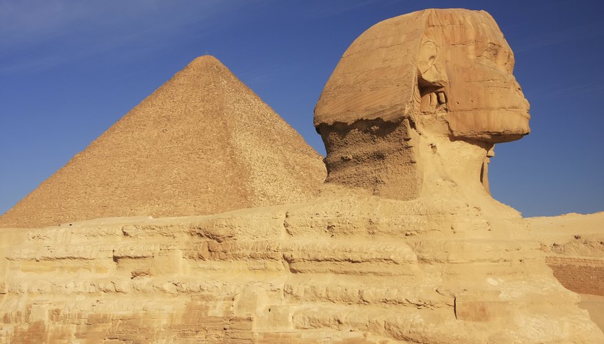 The sphinx and a pyramid in Egypt