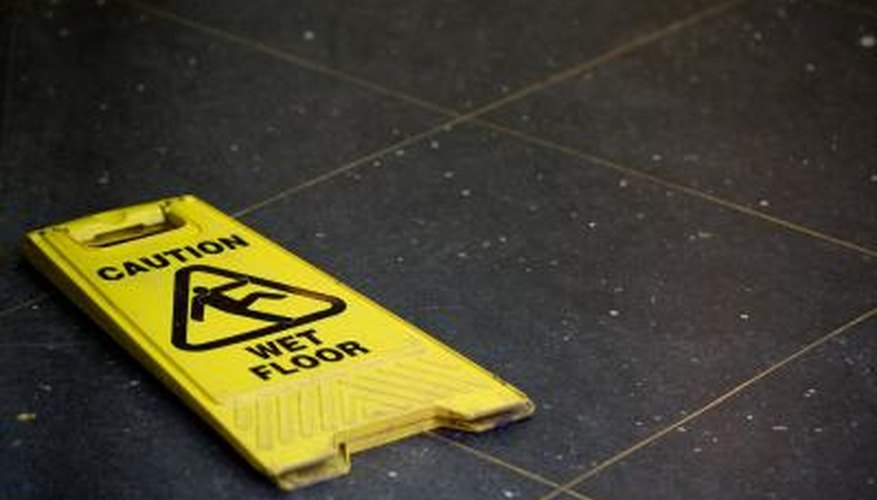 A caution sign will warn individuals of safety hazards.