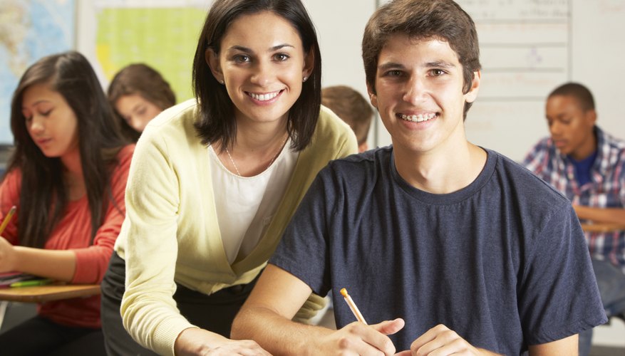 Student helping student with homework