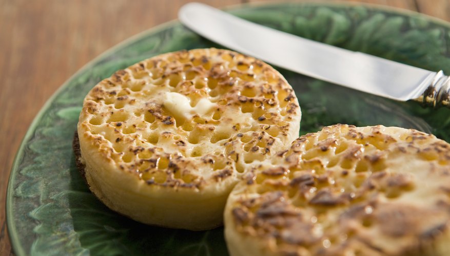 Traditional English crumpets go great with butter.