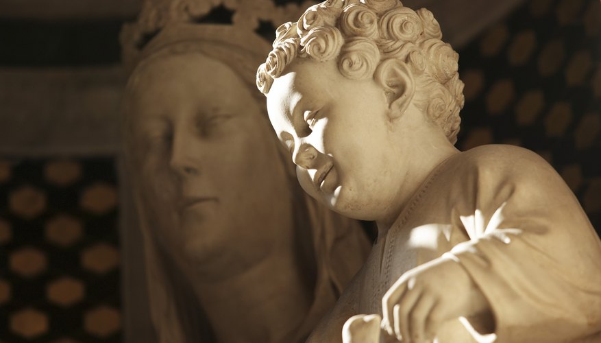 Religious statues are common decor inside Catholic churches.