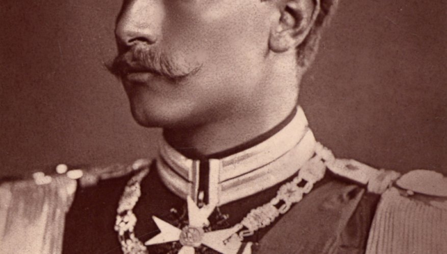 Kaiser Wilhelm, often pictured in uniform, displayed a militaristic personality in public.