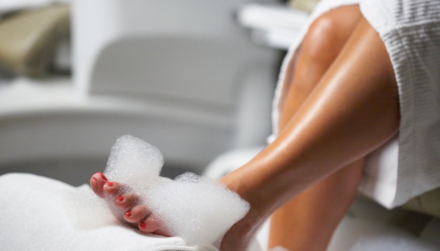Relax with a foot soak during your pedicure.