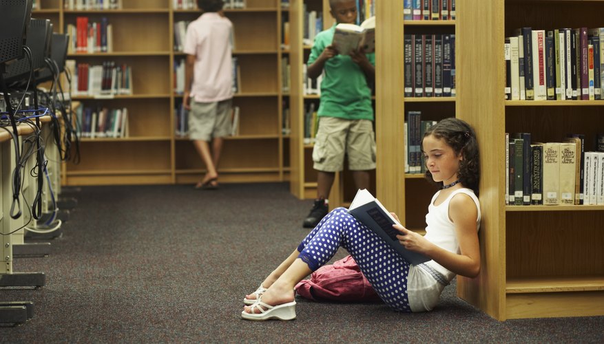 Middle school students must learn how to locate library materials.