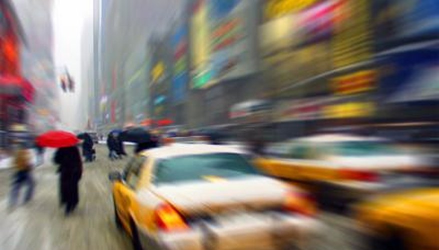 Taxi cabs are part of the landscape in New York City.