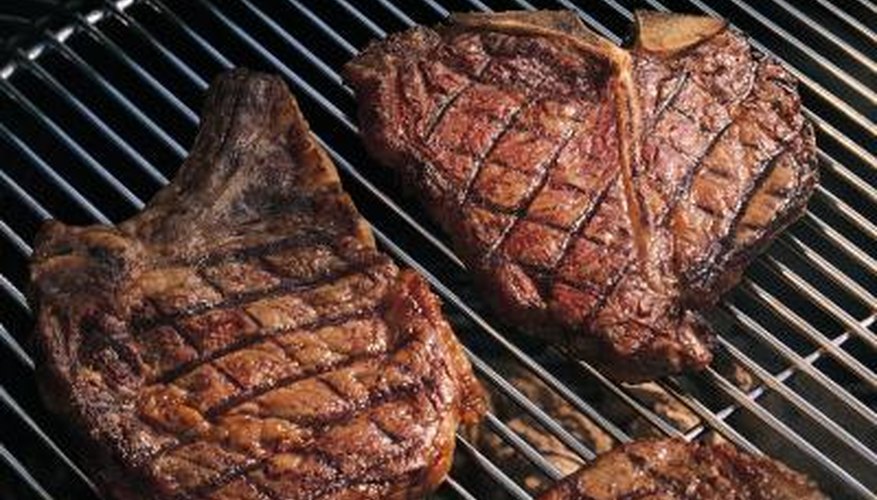 Steaks and chops can be finished cooking in an oven with the use of sizzle plates.