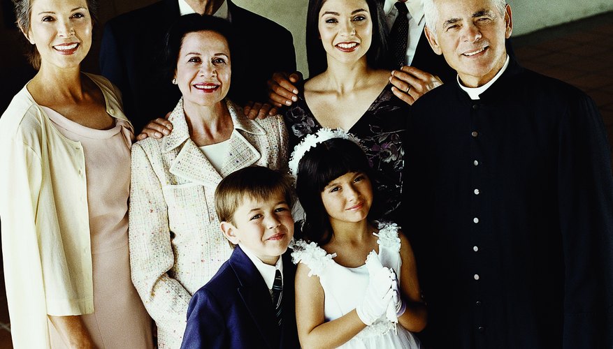 Family photographs are a common tradition of First Communion.