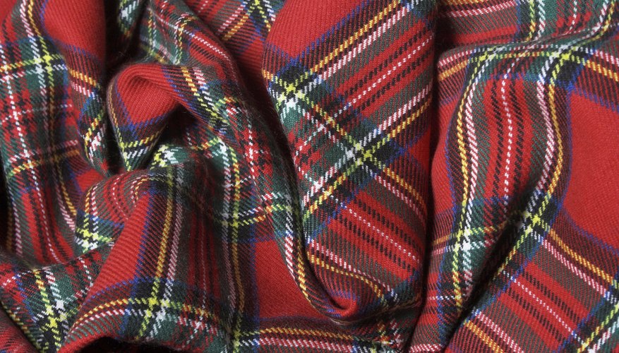 An overhead view of tartan fabric.