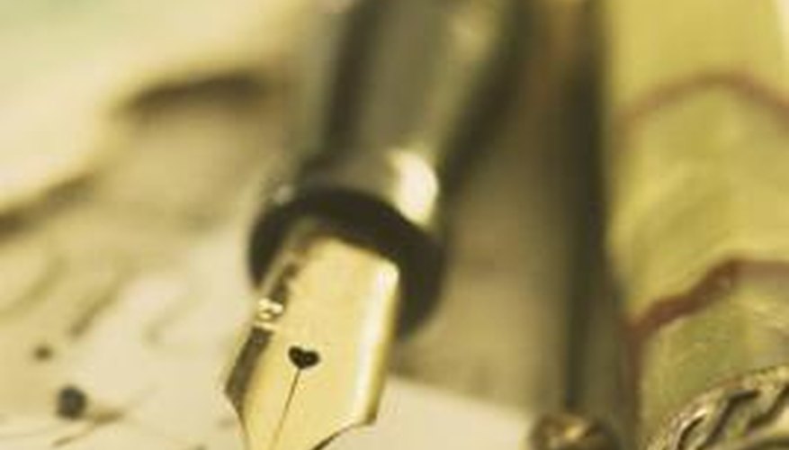 A solid gold barrel overlay pen is coded by a 3 in the hundreds place of a four-digit Waterman's serial number.