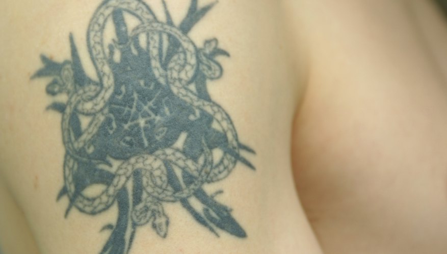 Many tattoo artists develop a portfolio of homemade work before starting at a professional parlor.