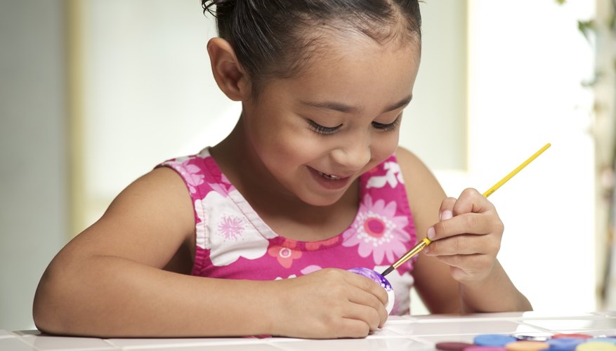 Girl painting craft