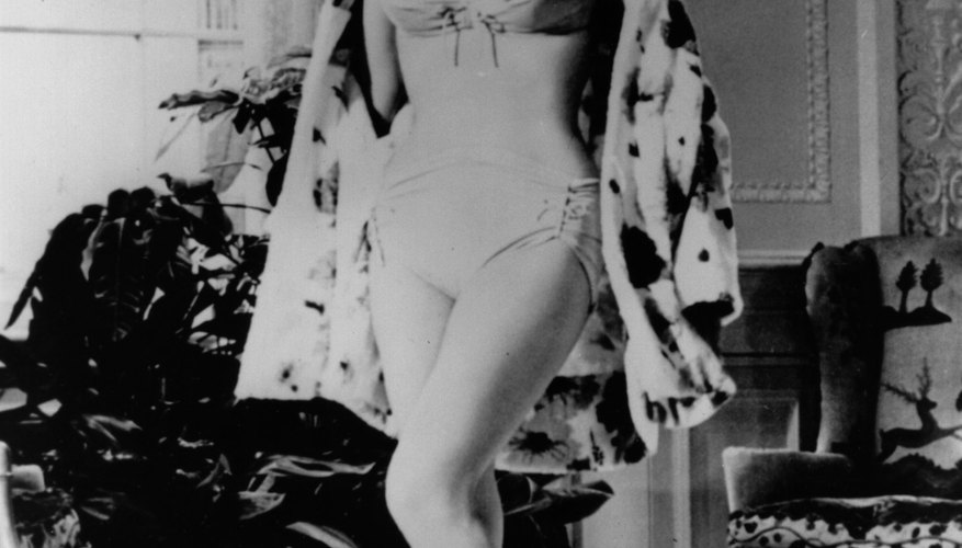Marilyn Monroe, known for her classic hourglass figure, shows it off in a bra-inspired suit.