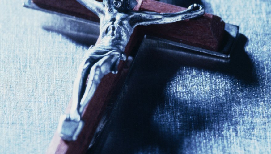 The cross symbolizes Jesus' crucifixion.