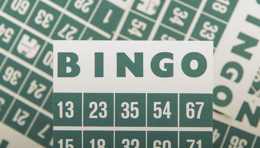 Close-up of bingo cards.